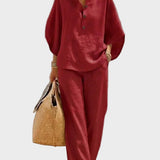 Mariel – Cotton-Linen Set with Wide Trousers