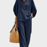Mariel – Cotton-Linen Set with Wide Trousers