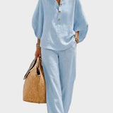 Mariel – Cotton-Linen Set with Wide Trousers