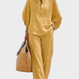 Mariel – Cotton-Linen Set with Wide Trousers