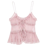 Semi-Sheer Layered Embellished Cami Top