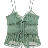 Semi-Sheer Layered Embellished Cami Top