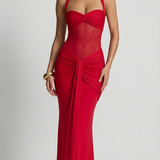 Scarlett Sheer Halter Maxi Dress