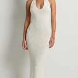 Naomi Textured Halter Maxi Dress