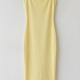 Elodie Minimal Square-Neck Midi Dress