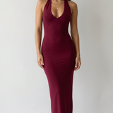 Valentina Sculpted Halter Maxi Dress