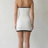 Camille Contrast Trim Strapless Mini Dress