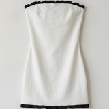 Camille Contrast Trim Strapless Mini Dress