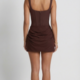 Mila Sculpted Square-Neck Mini Dress