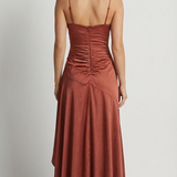 Sabrina Satin High-Low Maxi Dress