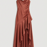 Sabrina Satin High-Low Maxi Dress