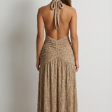 Sienna Textured Halter Maxi Dress