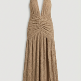 Sienna Textured Halter Maxi Dress